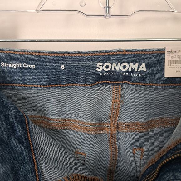 Sonoma Straight Crop High Rise Jeans Blue Denim Size 6 NWT - Picture 4 of 7